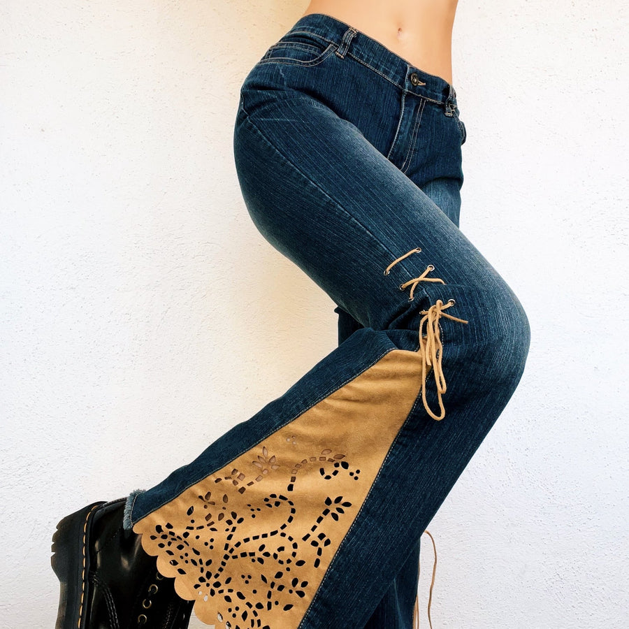 Funky Faux Suede Jeans