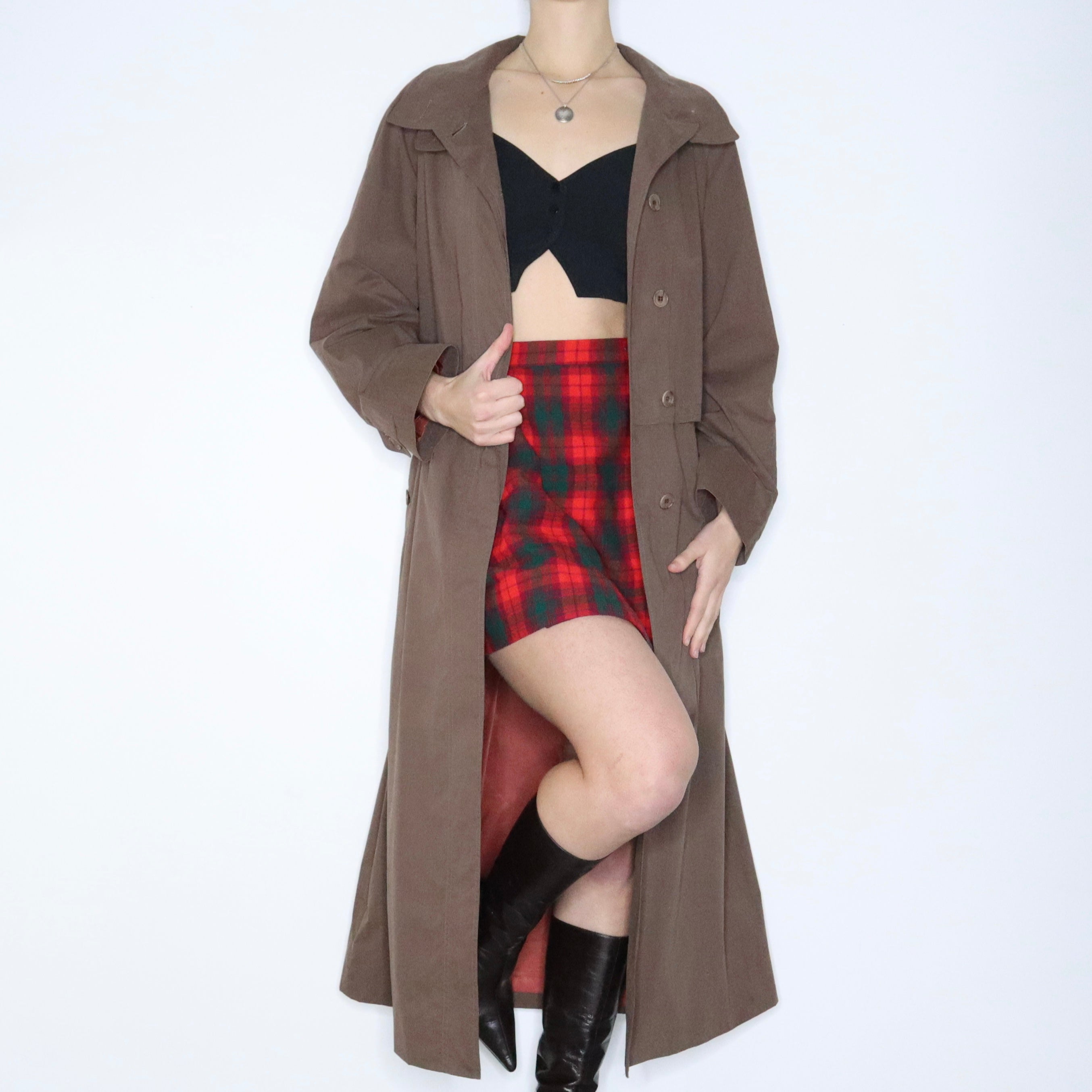 90s AQUASCUTUM Brown Trench Coat (L)