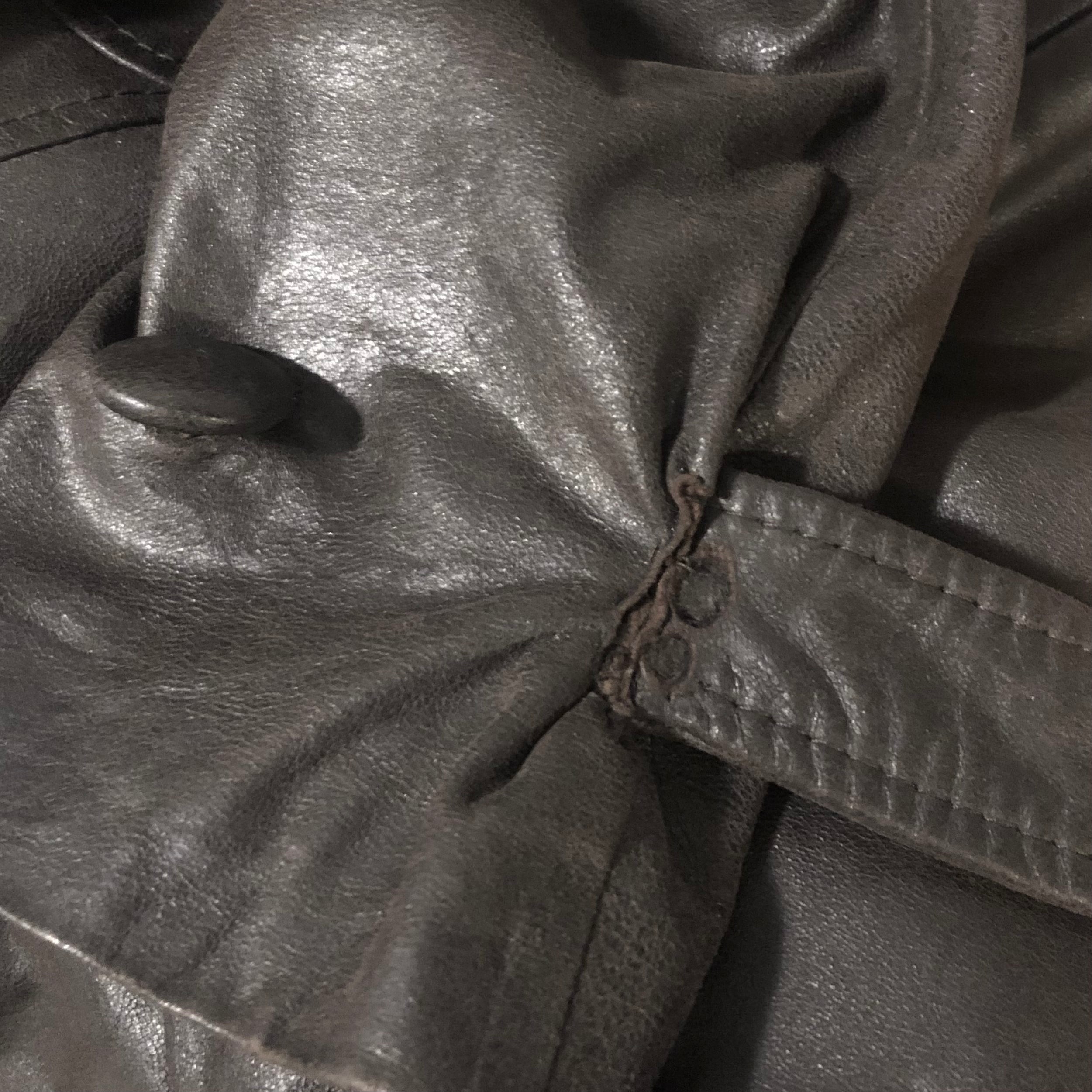 90s Brown Leather Trench Coat (S)
