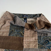 Y2K corduroy patchwork mini skirt - XL