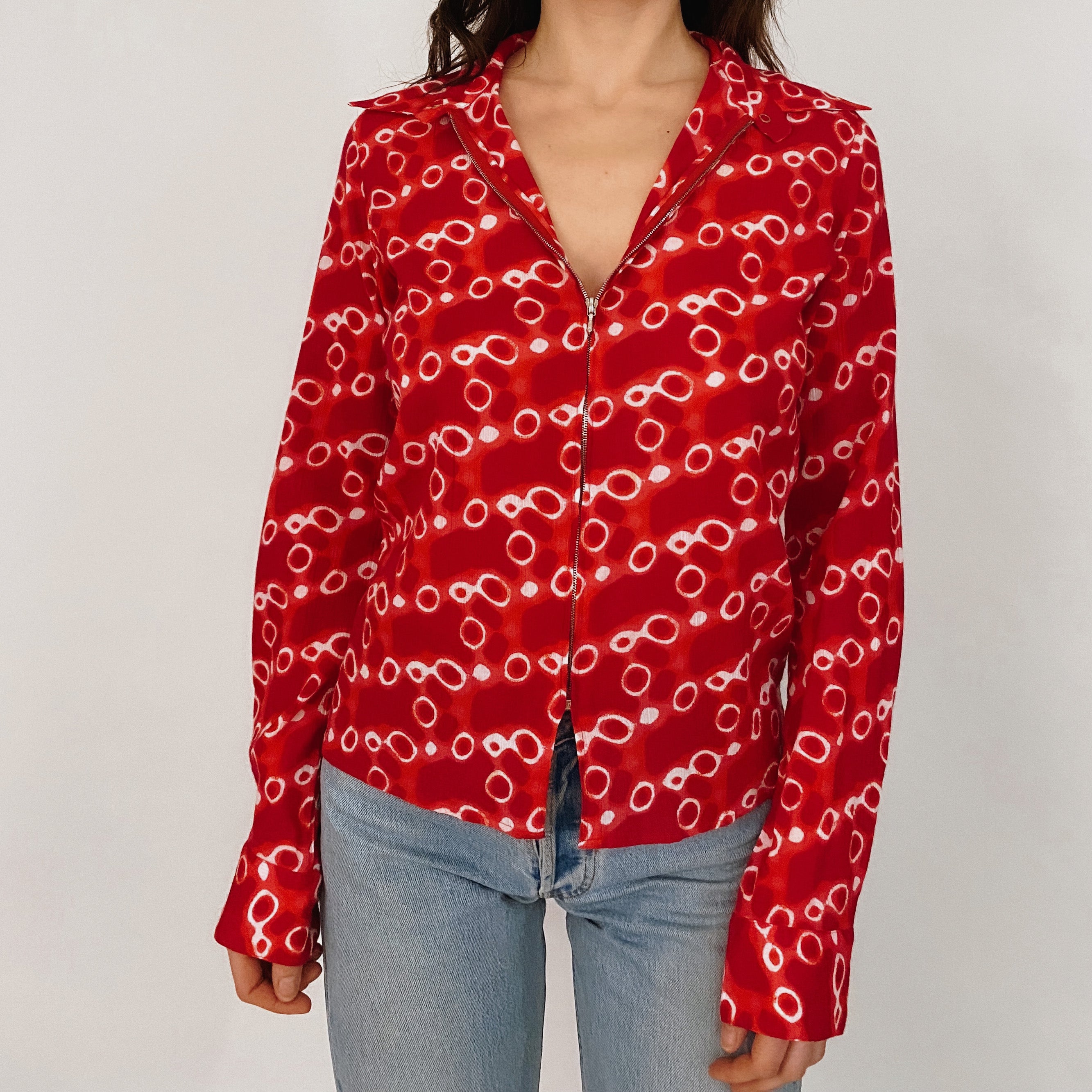 zip front blouse  - medium