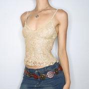 Gold Beaded Lace Camisole (Small)