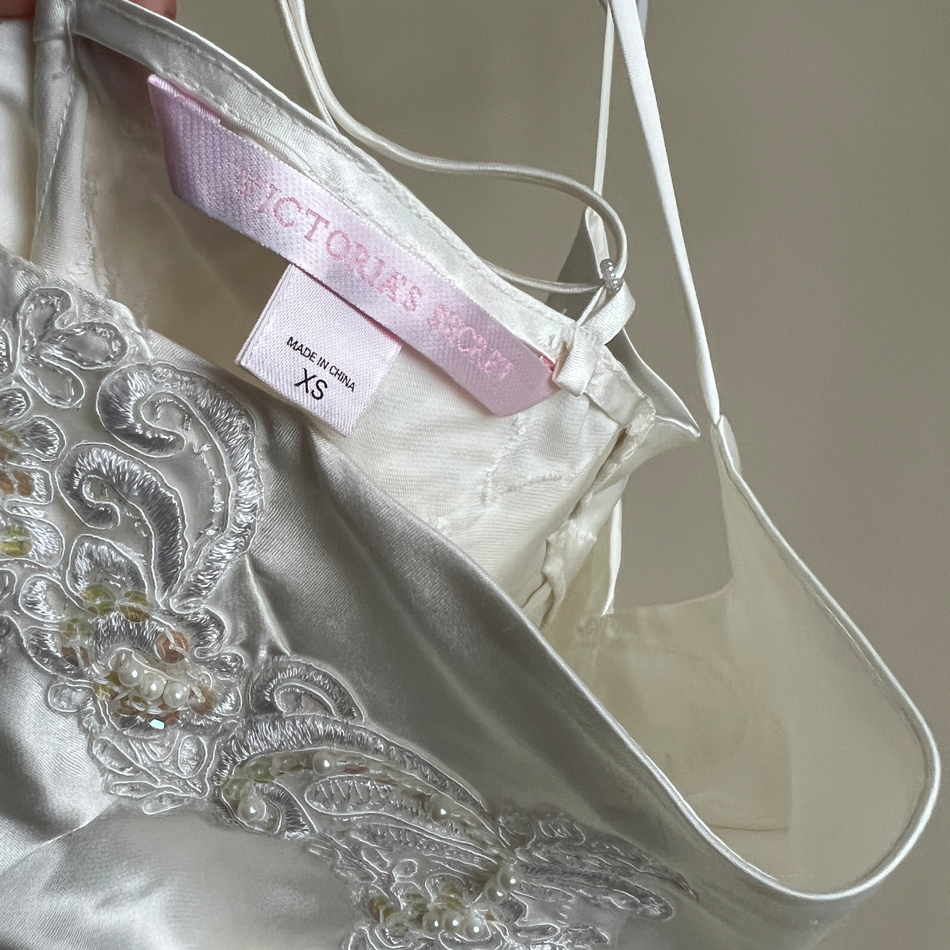 00s ivory satin maxi slip (S)