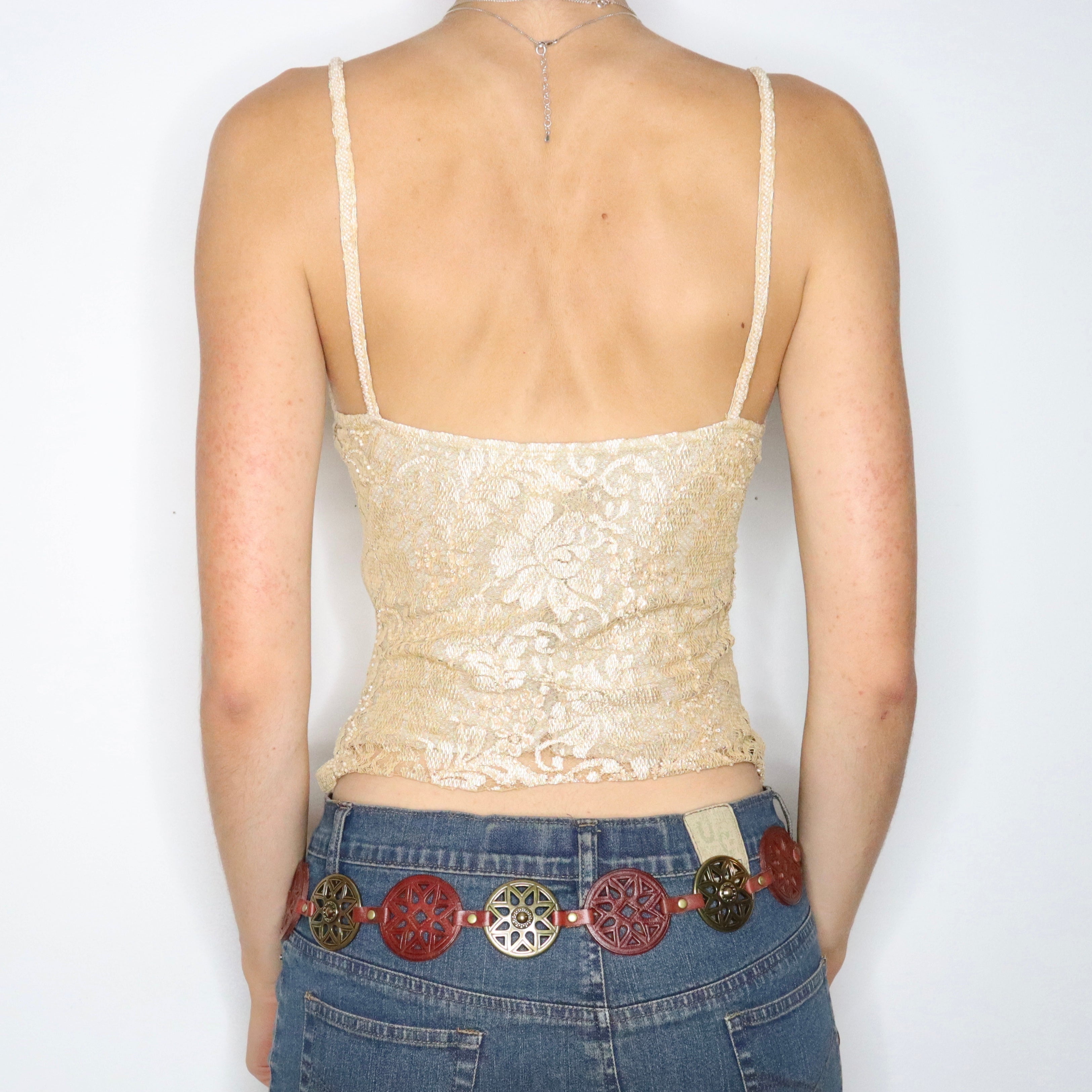 Gold Beaded Lace Camisole (Small)