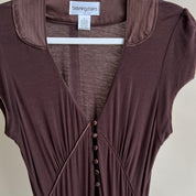 00s espresso brown drop waist maxi dress (S/M)