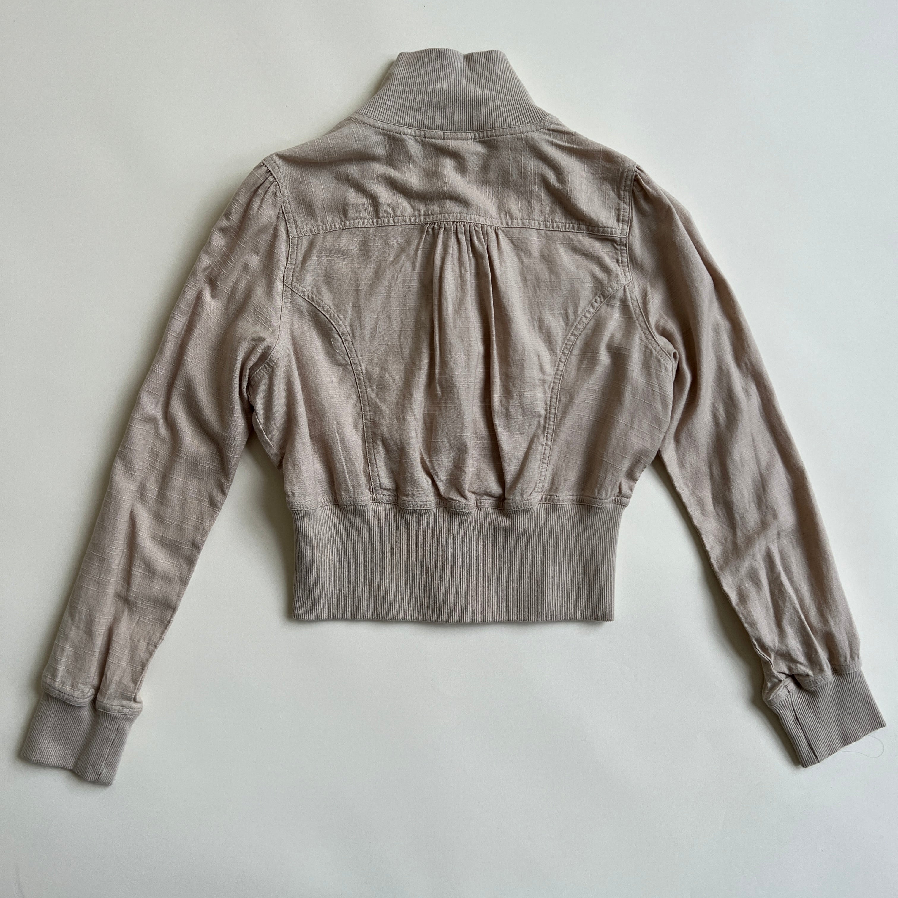 00s Linen blend cropped jacket - S-M