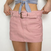y2k pink corduroy mini - size 3/4