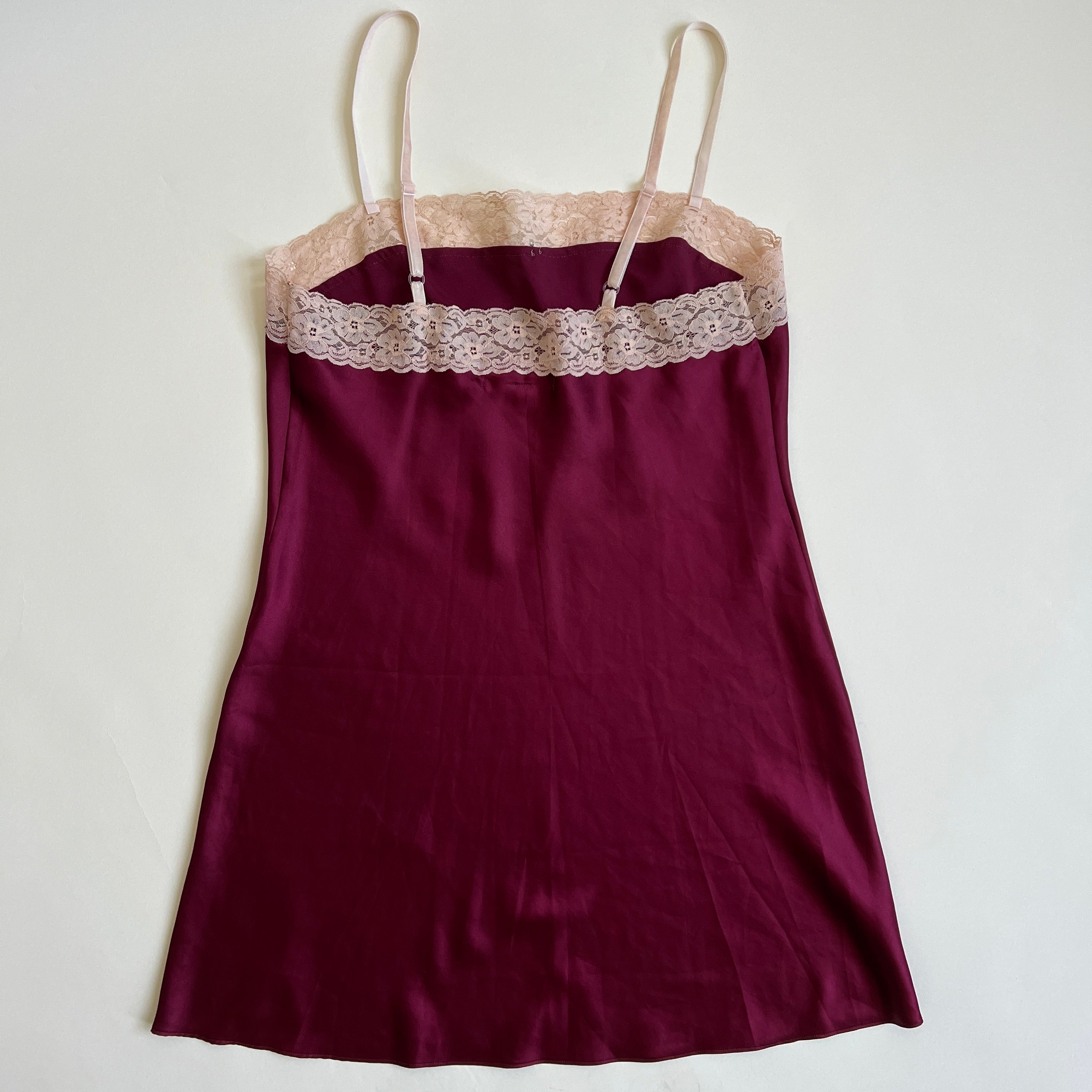 00s VS maroon satin slip - XL