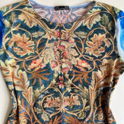 Vintage 90s graphic print mesh top - XL