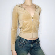 JUICY COUTURE Tan Velour Hoodie (S)