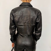 faux leather crop - size 4