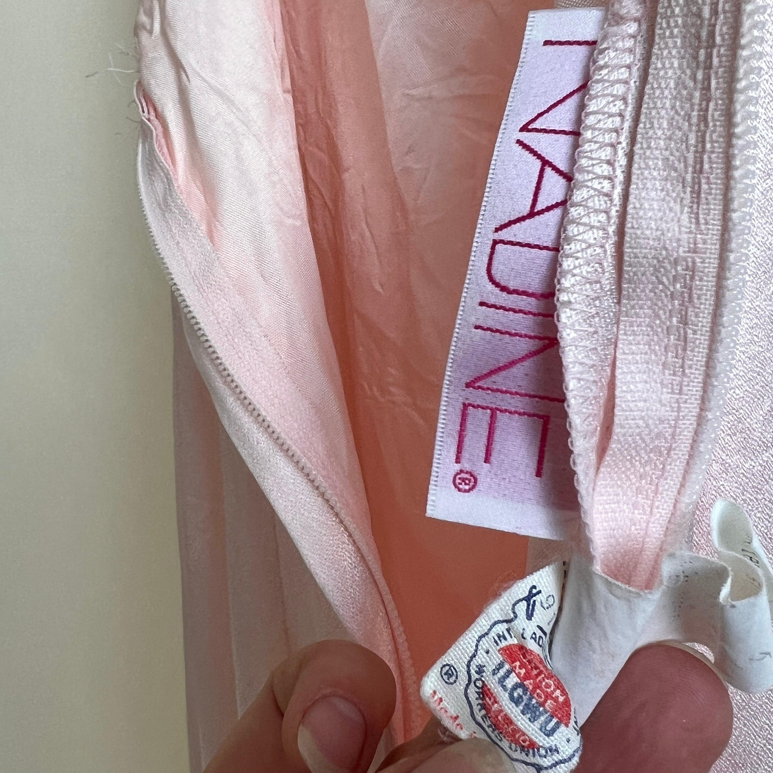 Vintage baby pink satin halter dress (M)