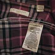 Purple Plaid Burberry Button Up