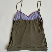 Sage velvet beaded cami (M)
