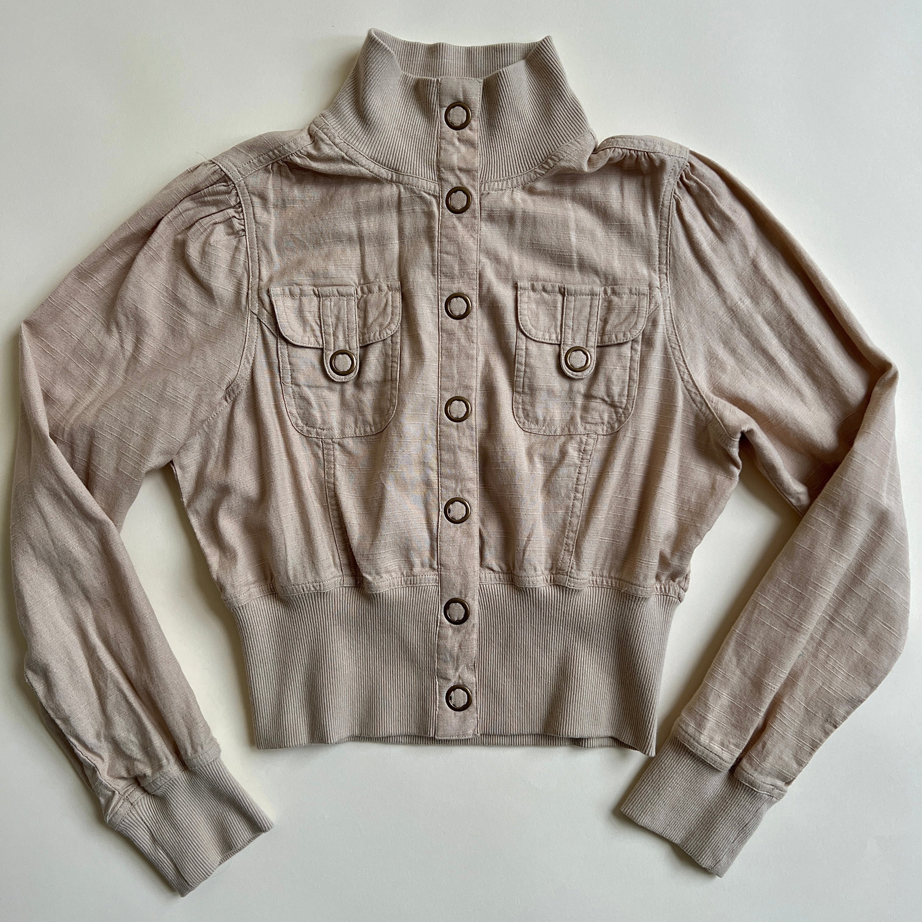 00s Linen blend cropped jacket - S-M