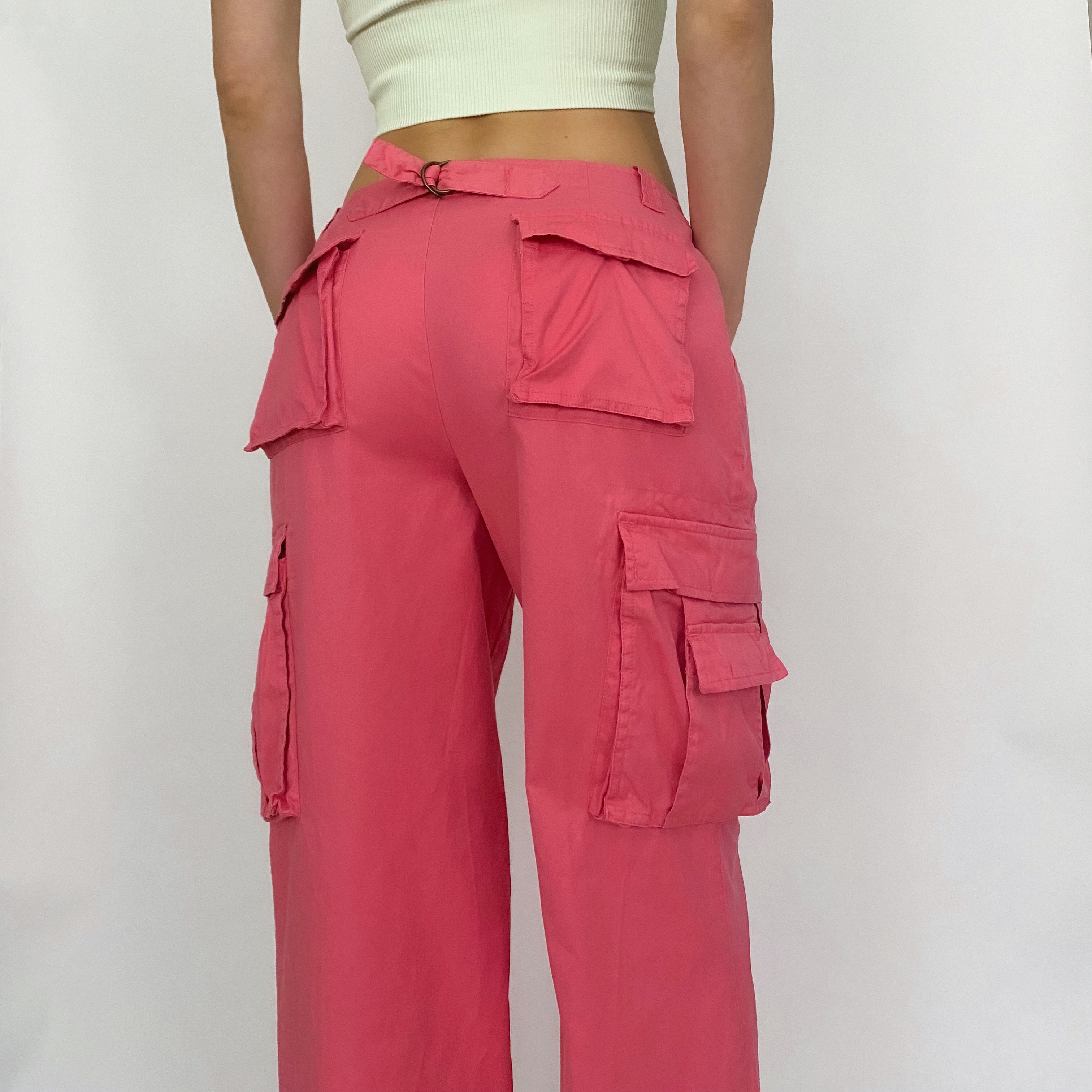 pink zipper cargos - size 4p