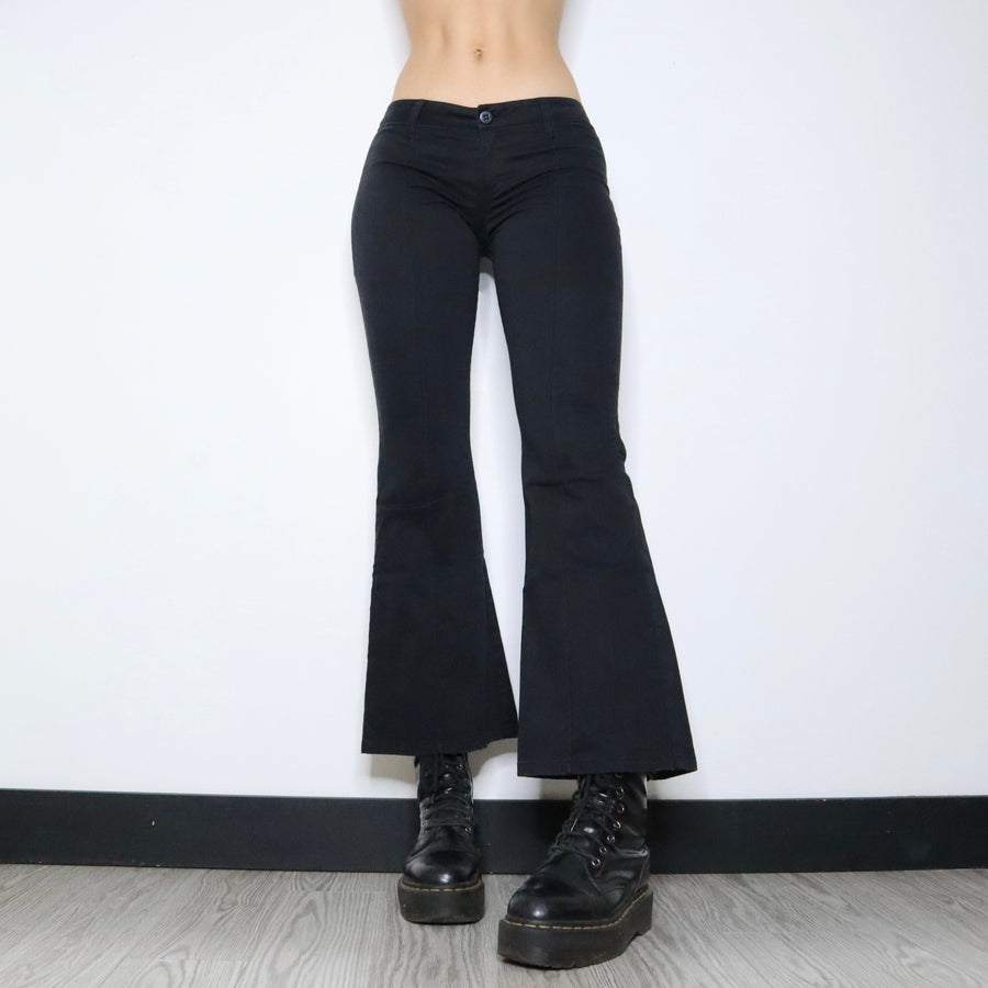 Y2K Black Low Rise Flare Pants (Small)