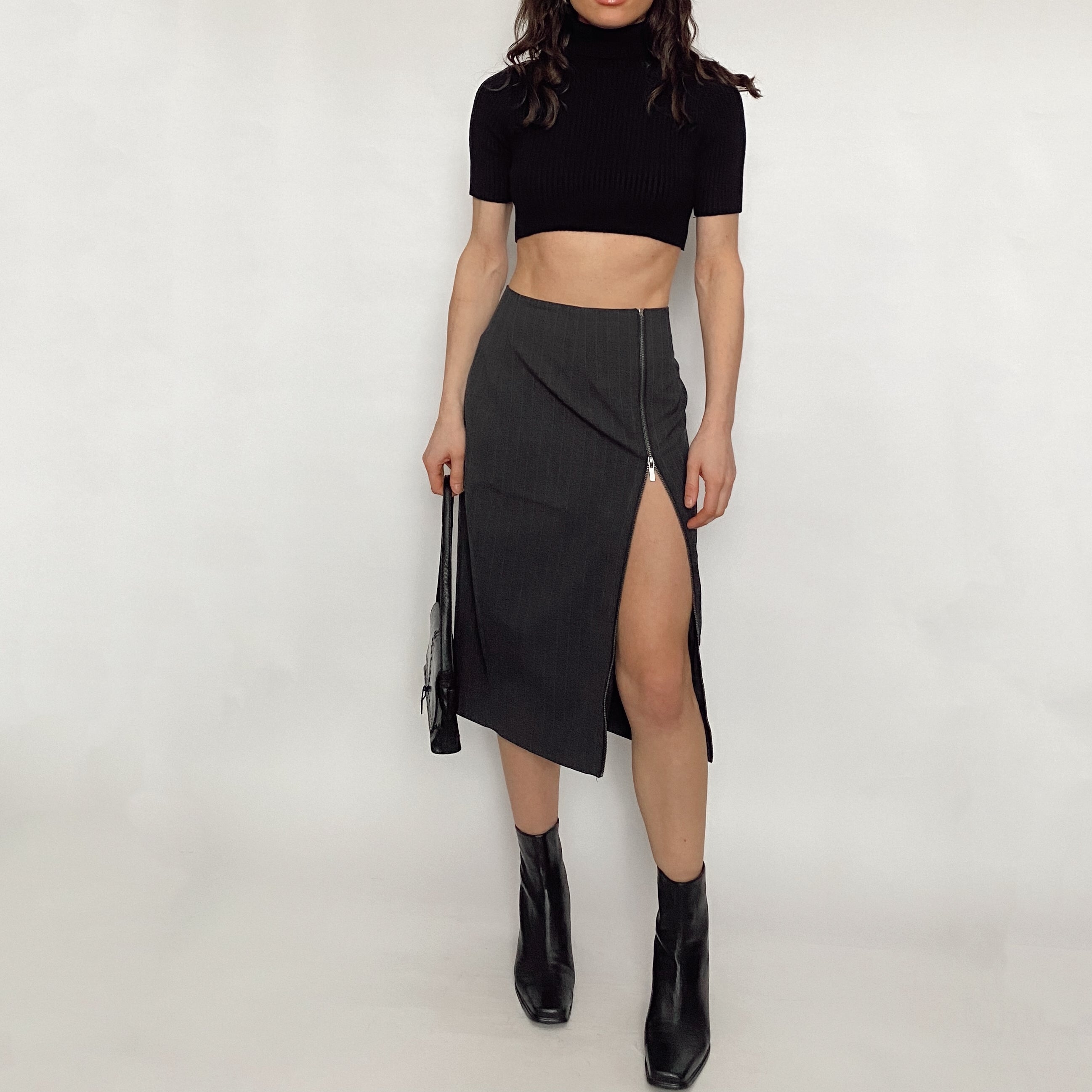 pinstripe zipper skirt - size 4