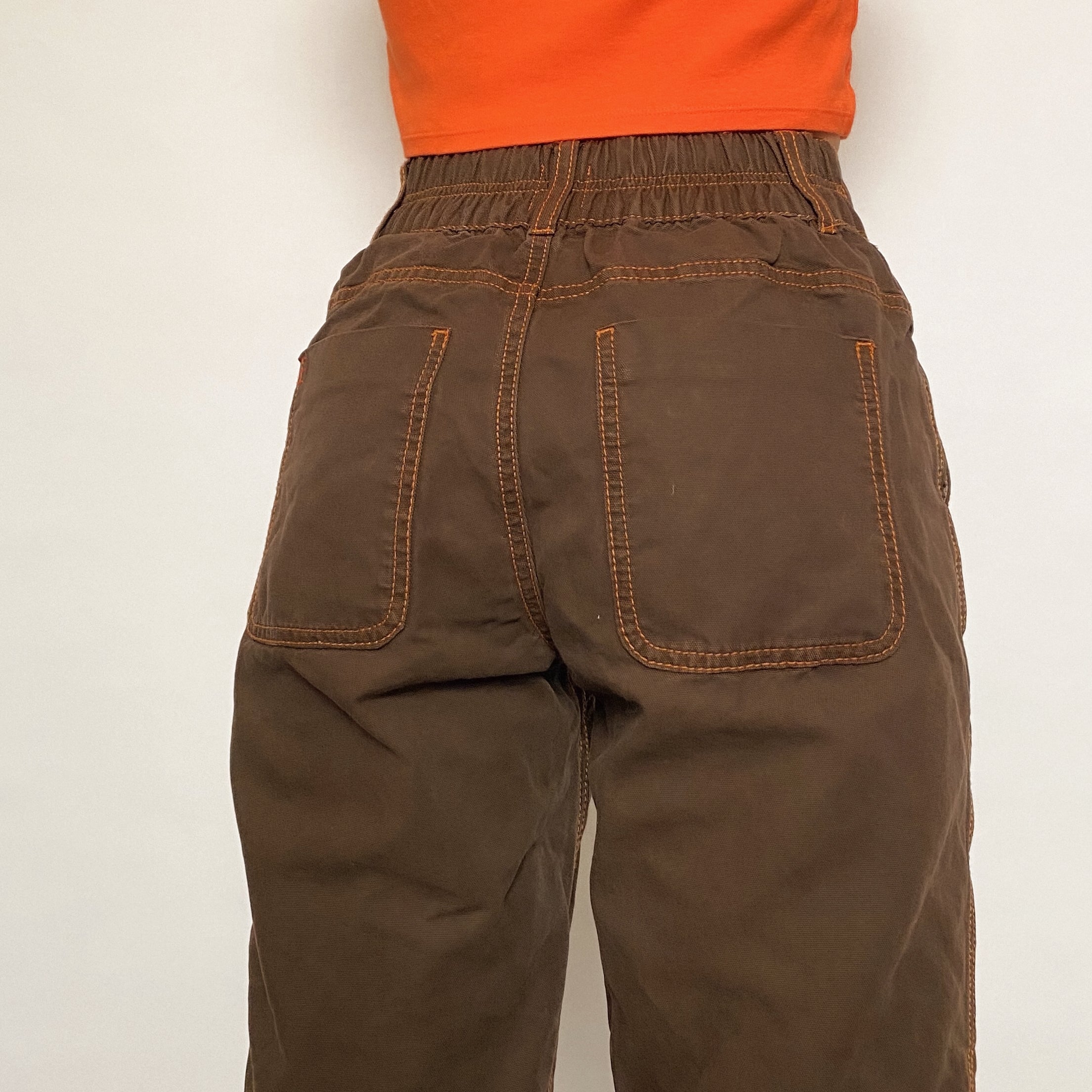 high rise stitched cargos - extra small