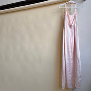 Vintage baby pink satin halter dress (M)