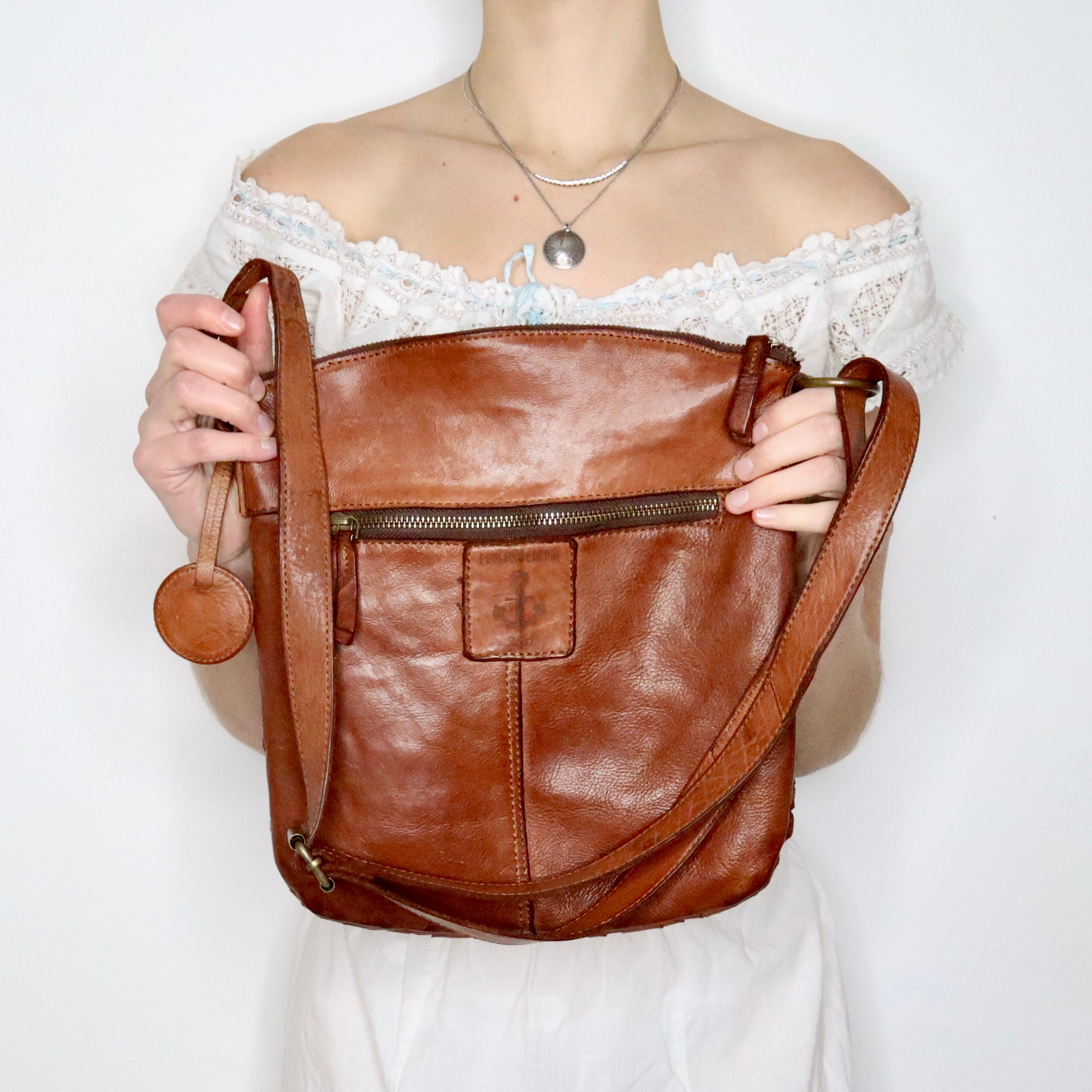HARBOUR 2ND Brown Leather Crossbody Bag
