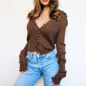 Brown Hooded Cardigan