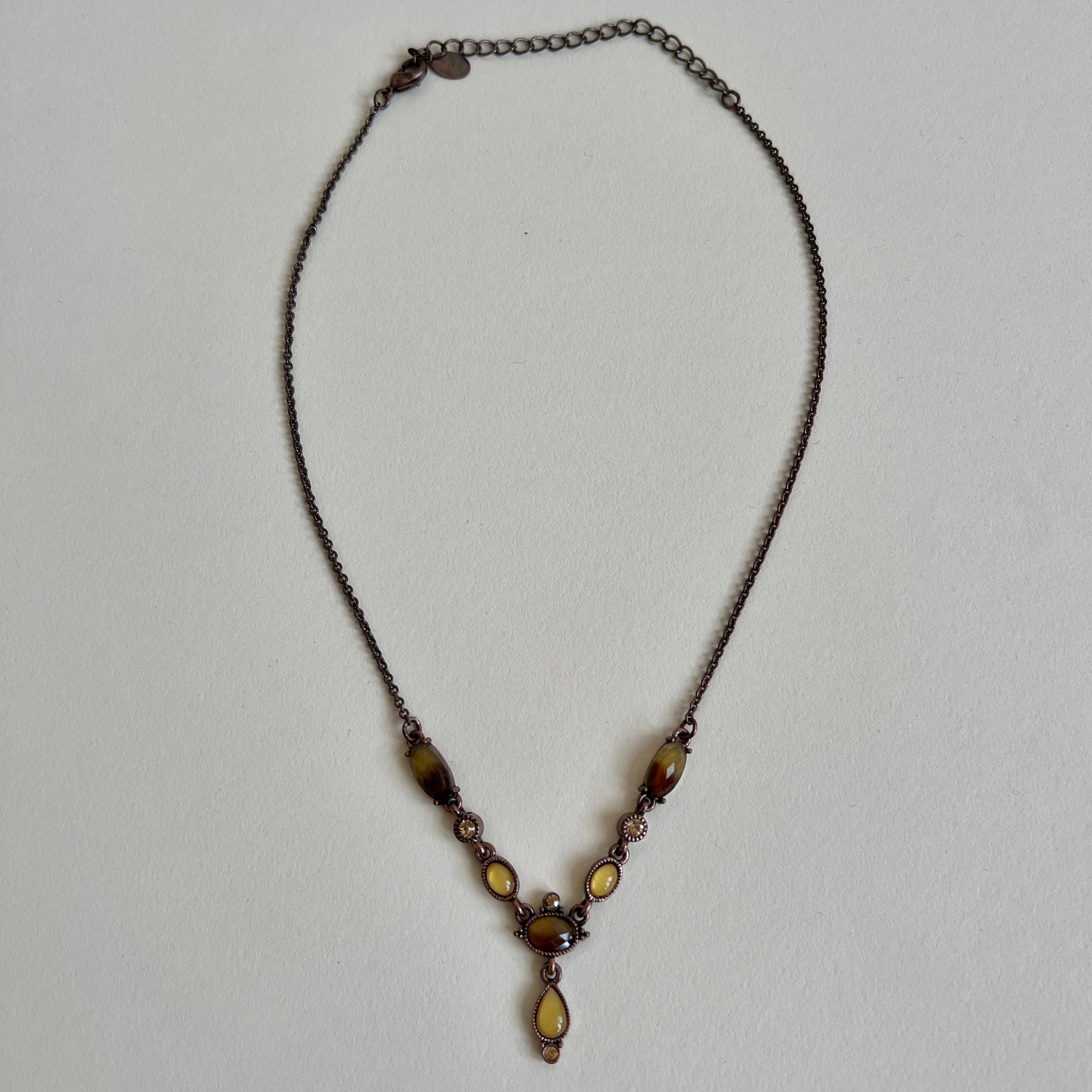 Amber honey drop necklace