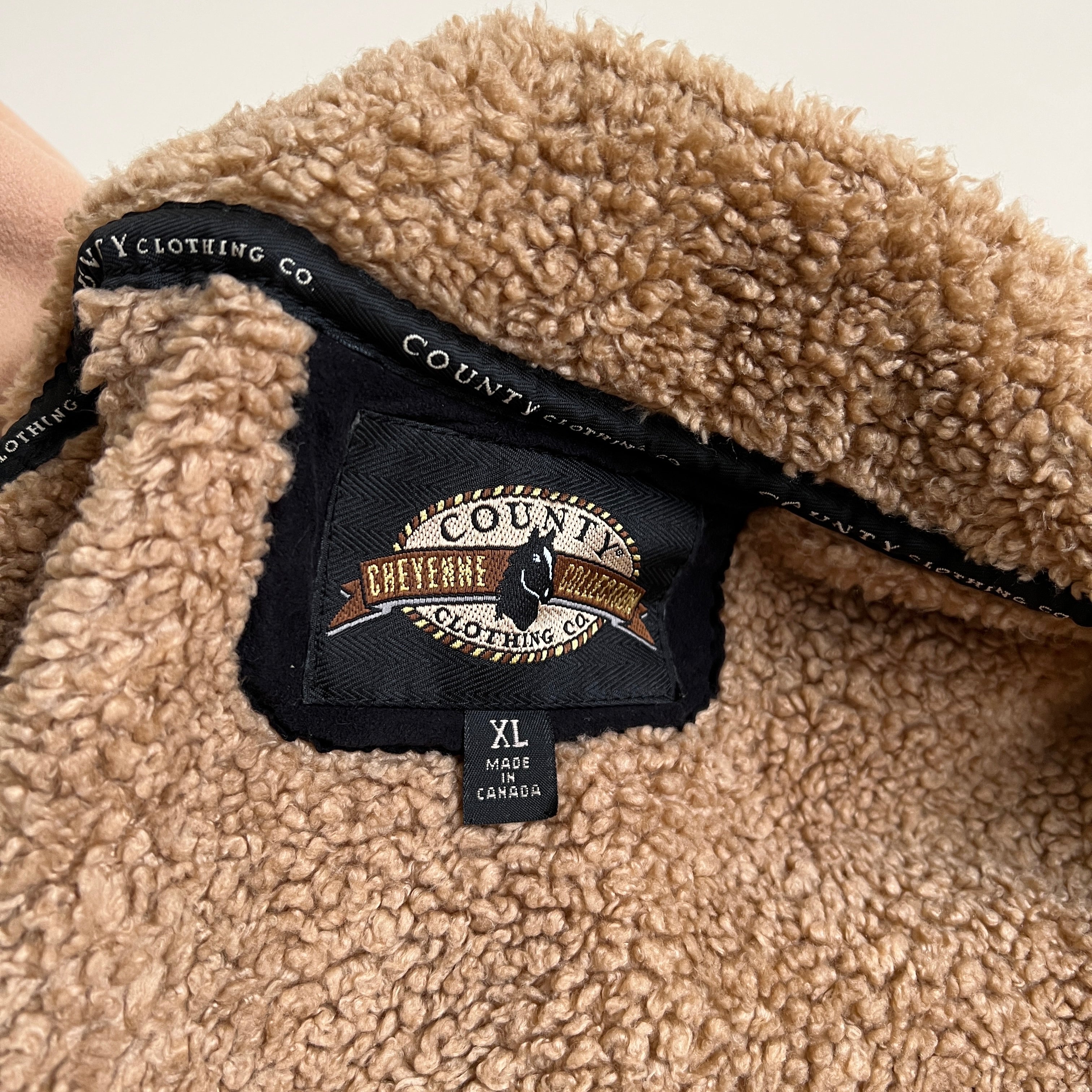 Vintage 90s faux suede Sherpa coat - L/ XL