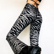 Black & Silver Zebra Stripe Flares