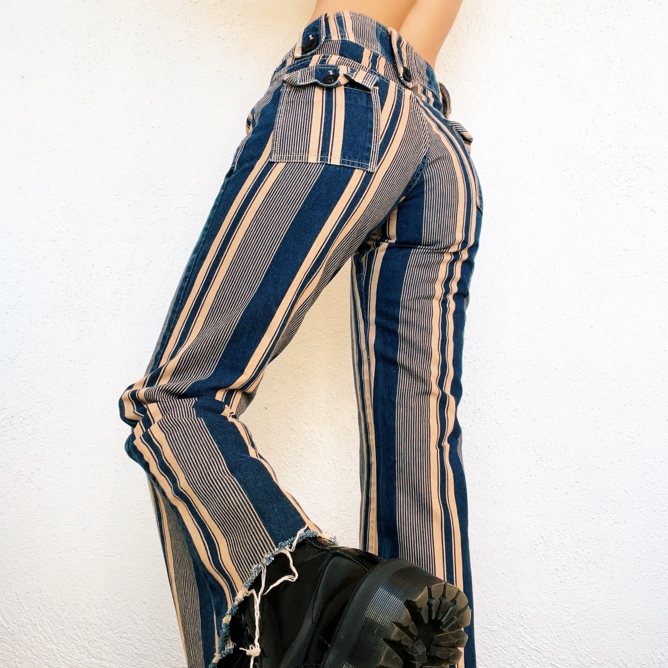 90s Striped Flare Jeans