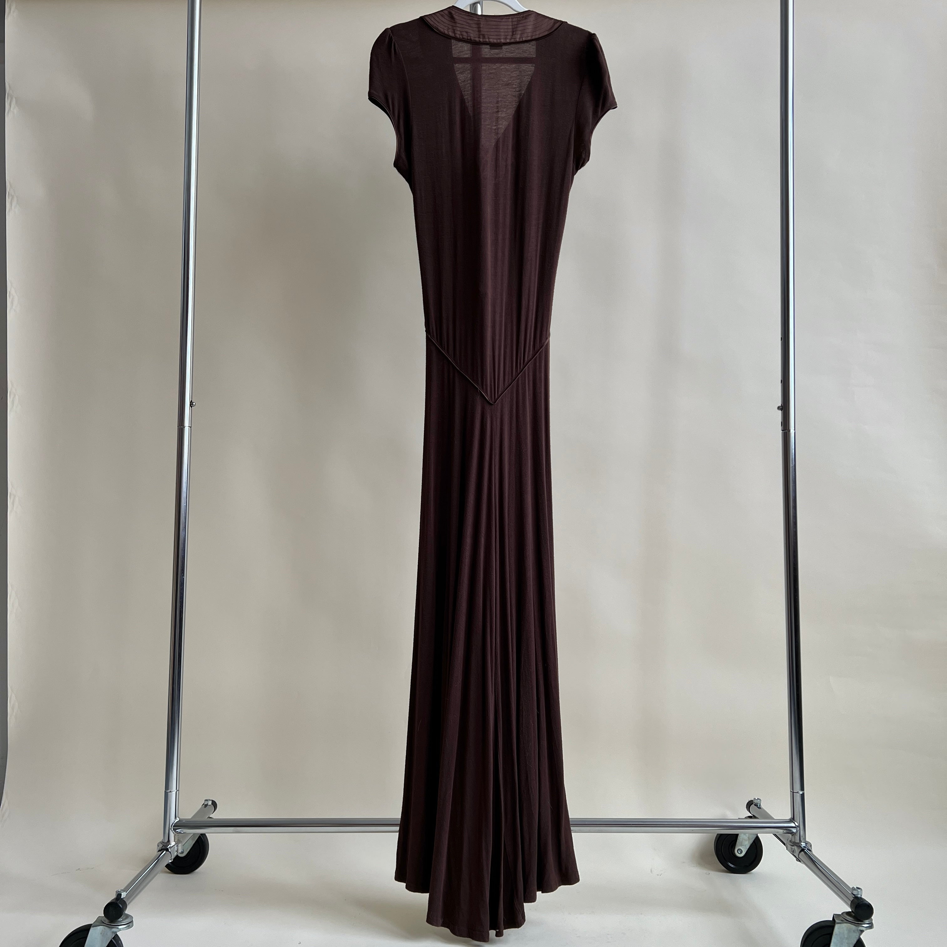 00s espresso brown drop waist maxi dress (S/M)