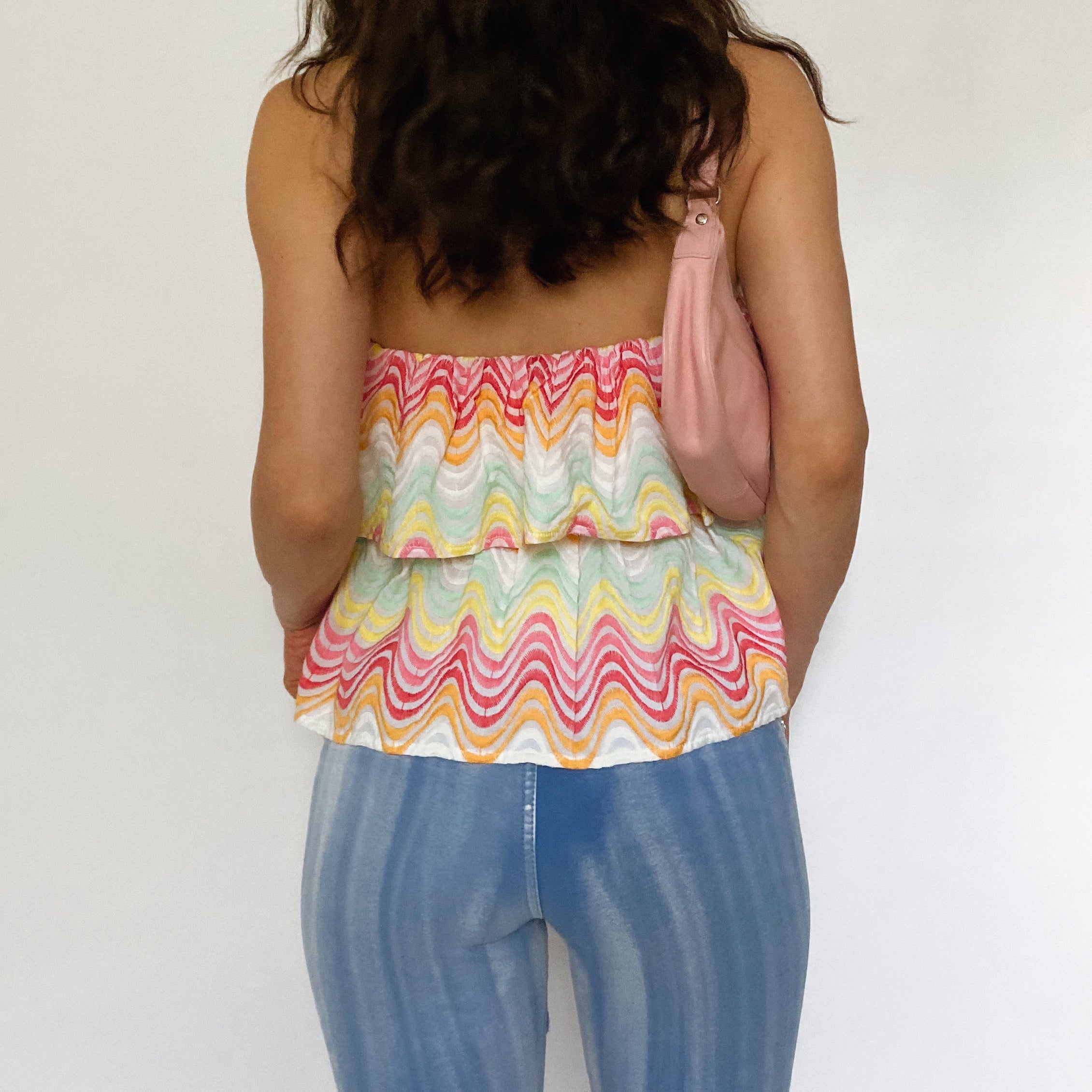 embroidered citrus tube top - small