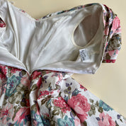 80s pastel floral mini dress (M)