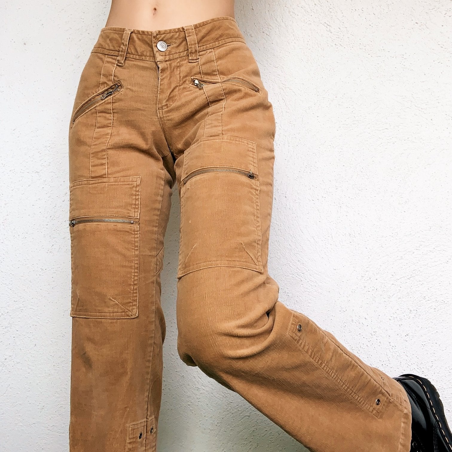 Tan Corduroy Cargo Pants