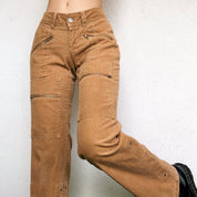 Tan Corduroy Cargo Pants