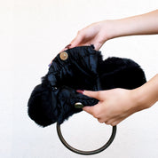 Furry Beaded Purse