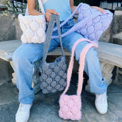 Pink Crochet Mini Puff Bag
