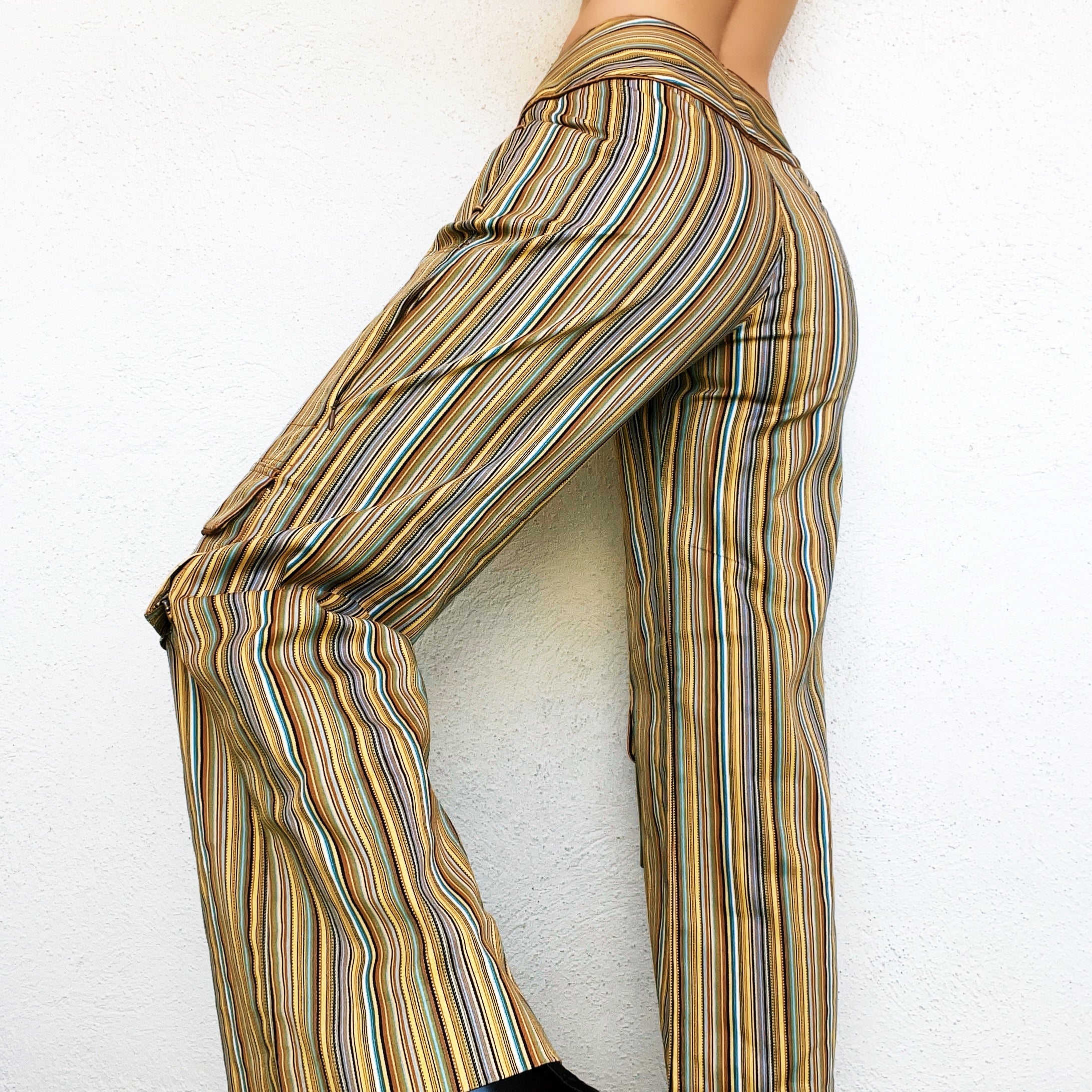Funky Striped Cargo Pants (S)