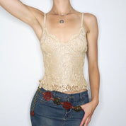 Gold Beaded Lace Camisole (Small)