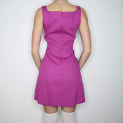 90s MISSONI Pink/Purple Square Neckline Dress (S/M)