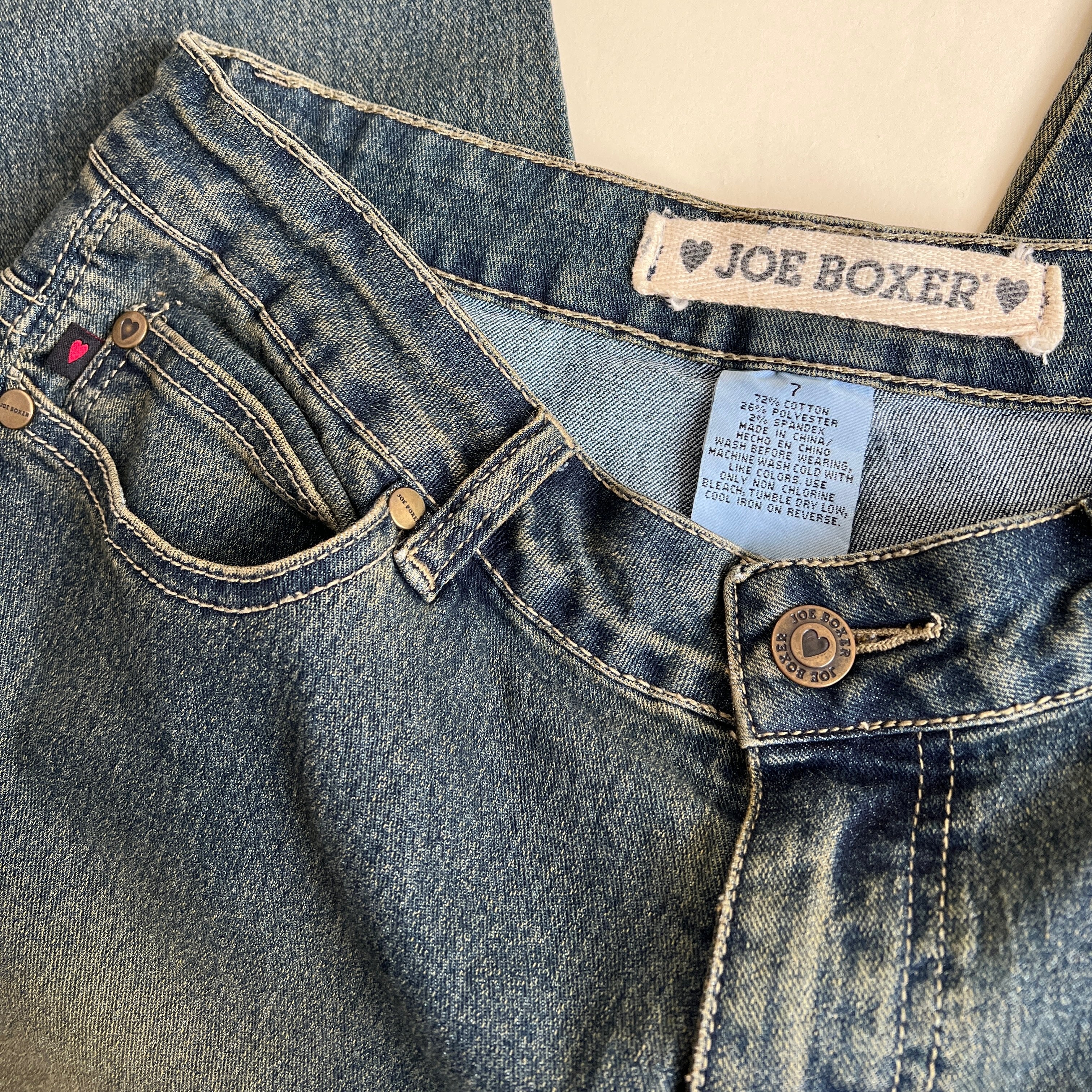 00s crochet panel dark wash jean (M)