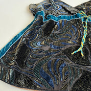 Teal peacock velvet cami (XL)