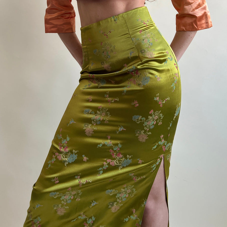 Satin maxi shop skirt 90s