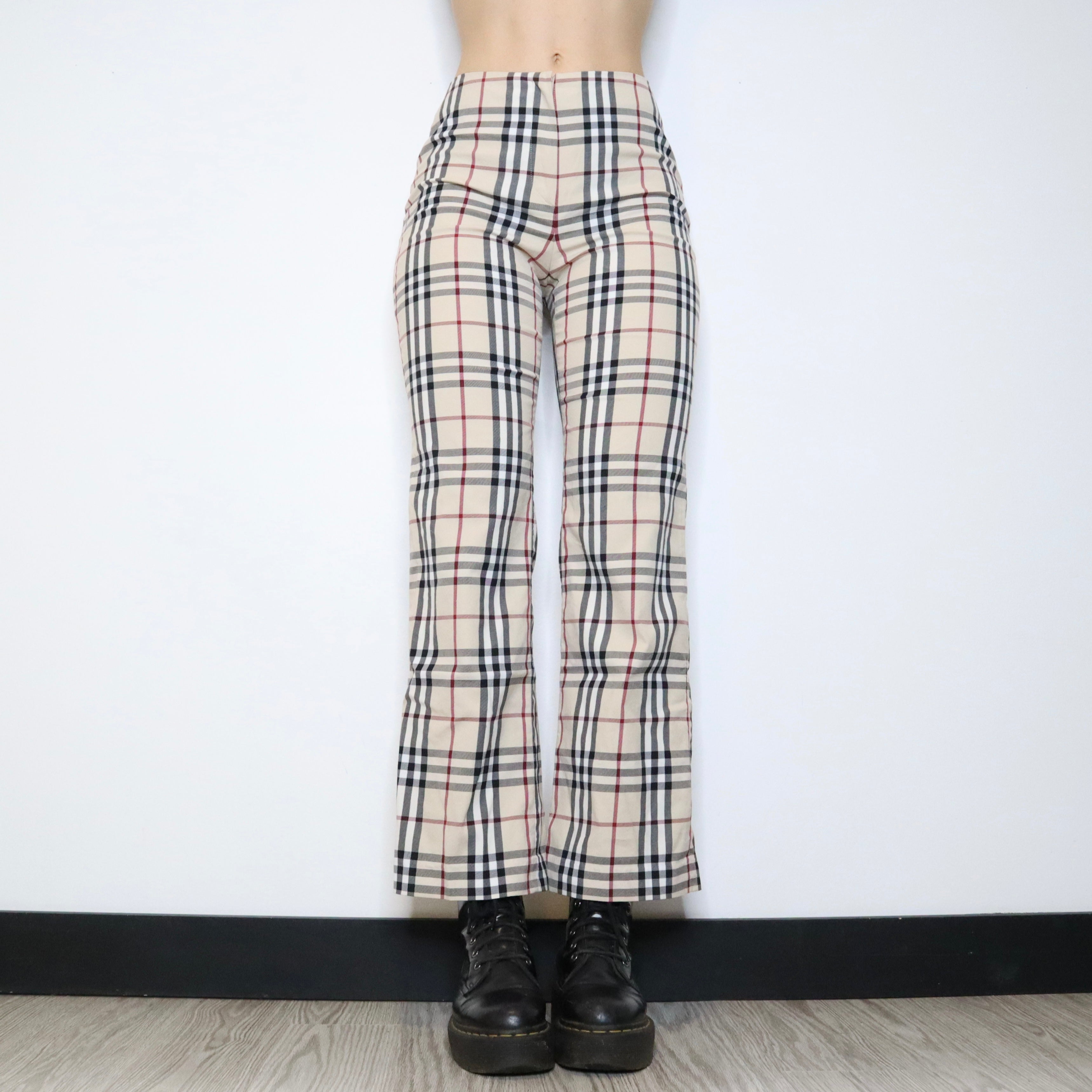 Y2K BURBERRY Nova Check Flare Pants (S)