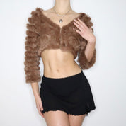 Y2K Brown Fur Bolero (M)