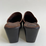 Leather flower clogs - 9