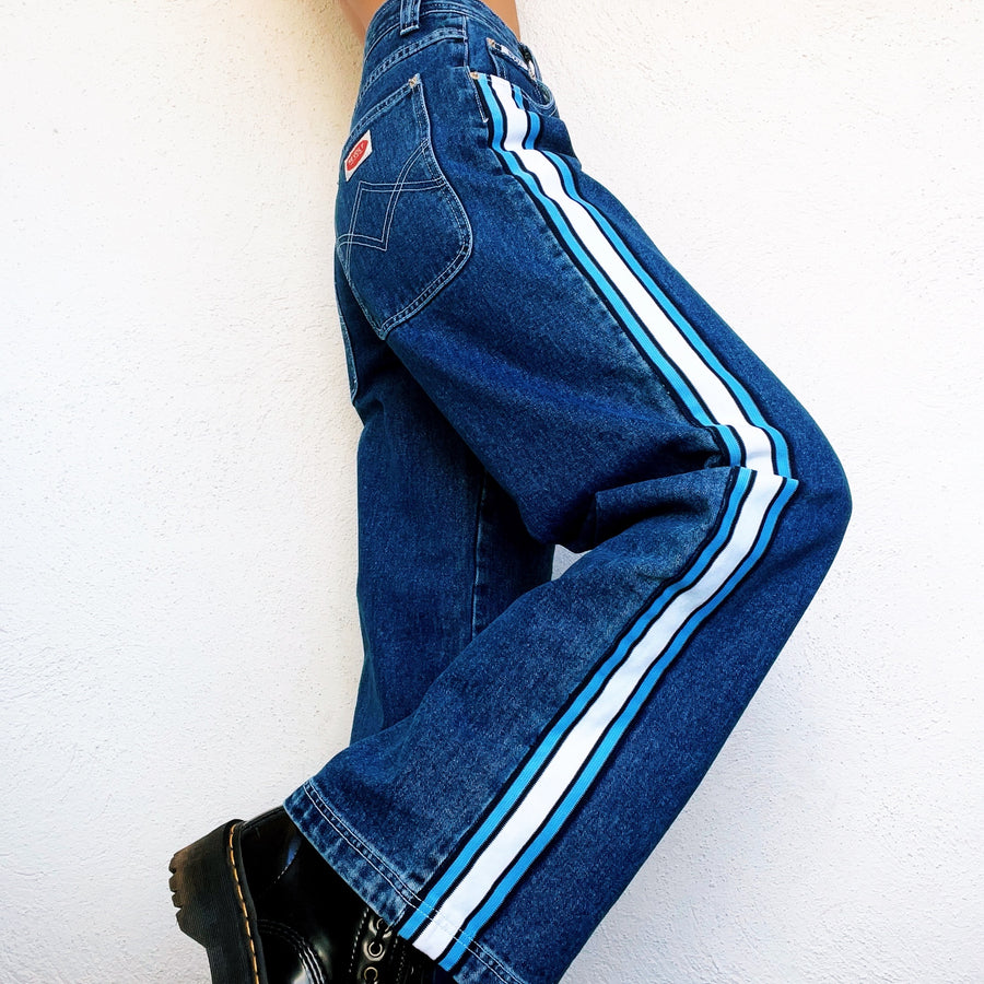 90s Striped Wide Leg Jeans