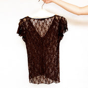 Vintage Brown Lace Top (M)
