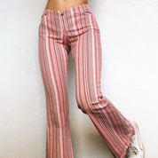 90s Pink Pinstriped Flare Pants