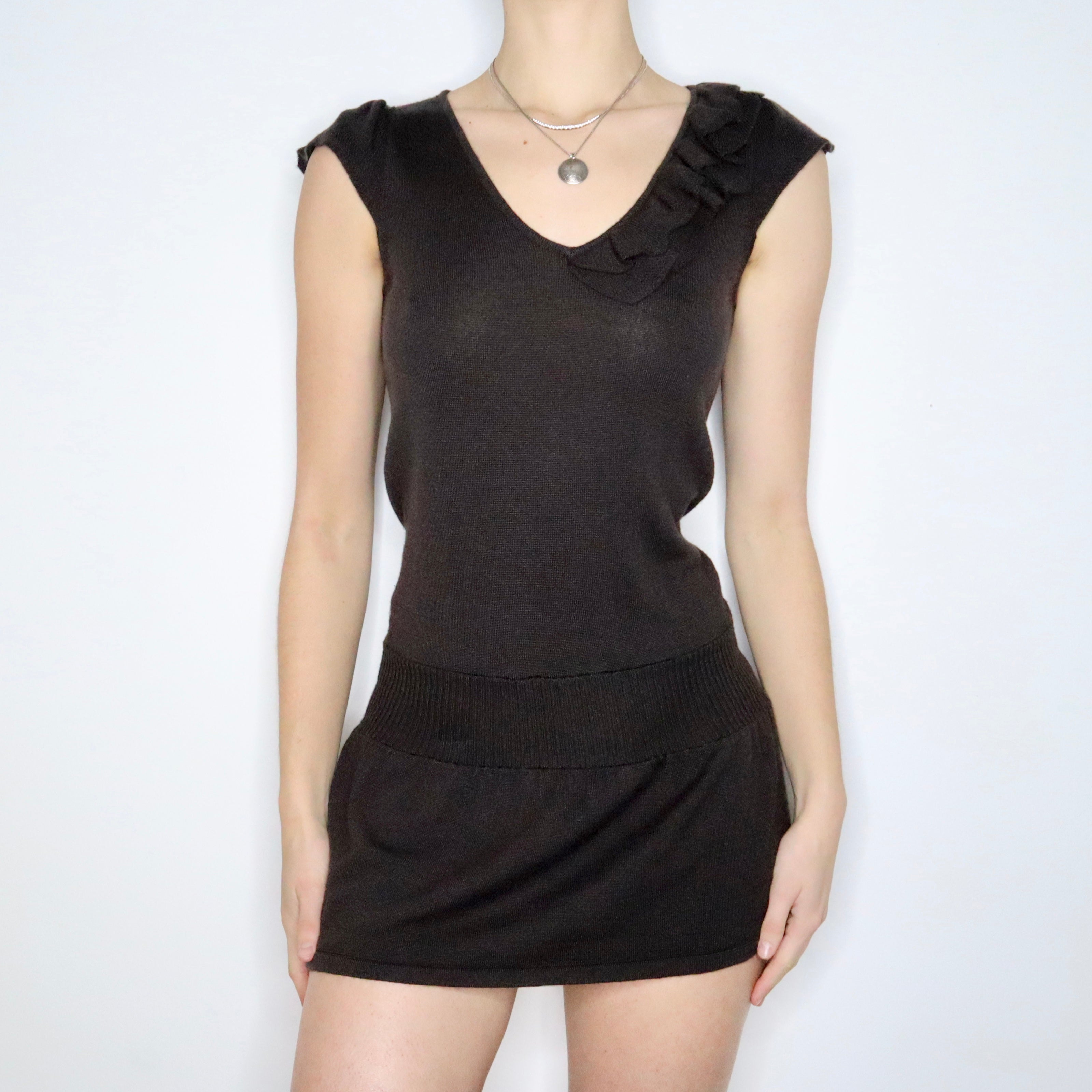 Y2K Knit Drop Waist Top/Dress (S)